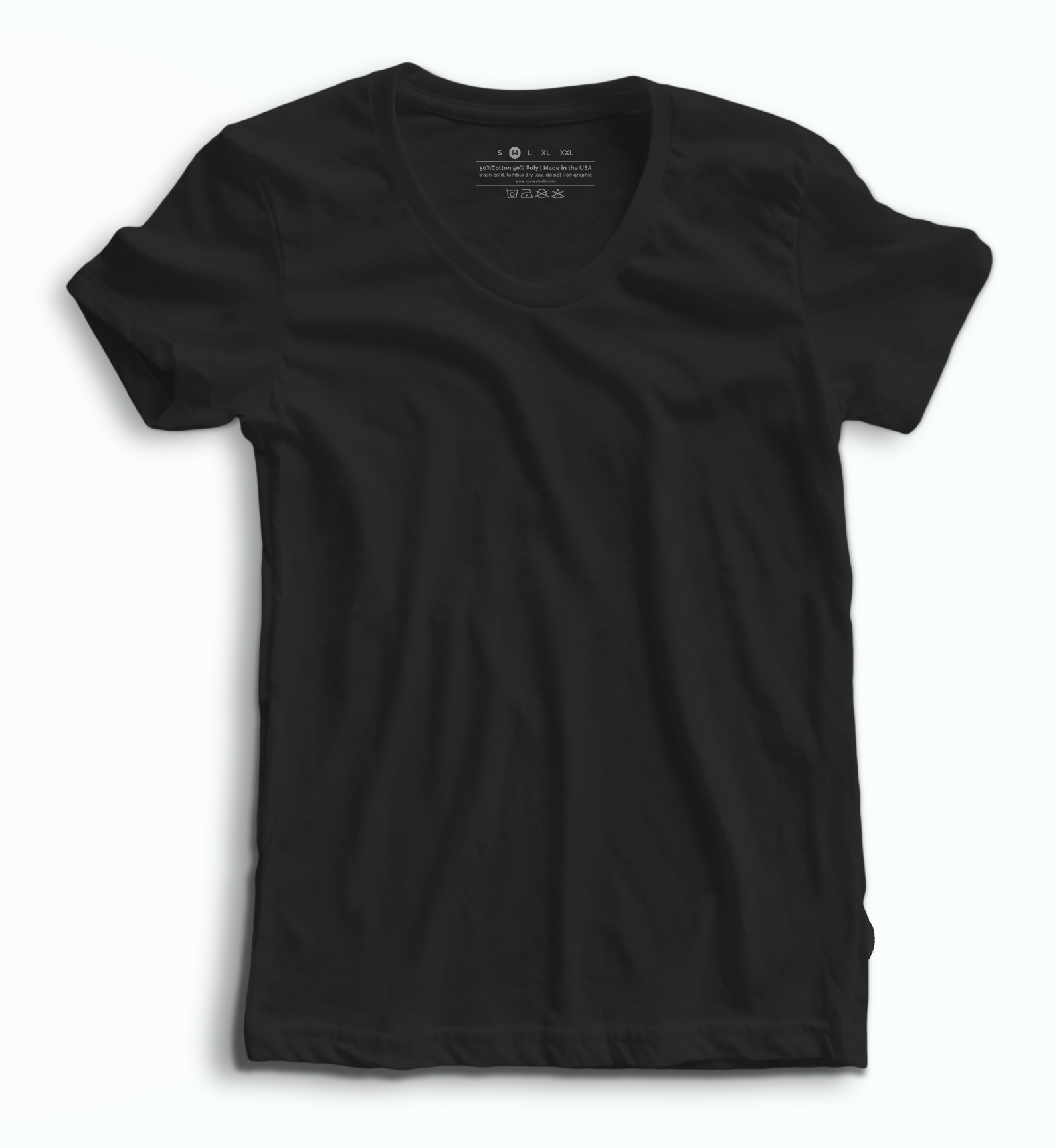 Kadın%20Basic%20Siyah%20Bisiklet%20Yaka%20T-Shirt