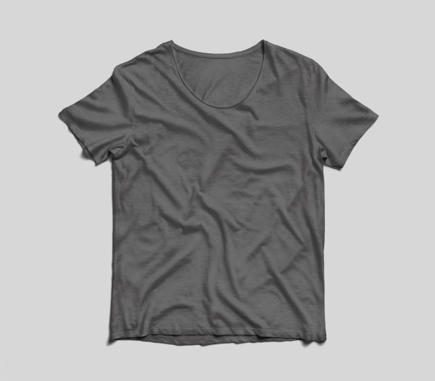 Erkek Basic Bisiklet Yaka Gri T-Shirt