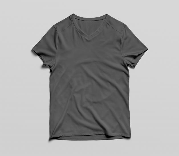 Erkek Basic Gri V-Yaka T-Shirt