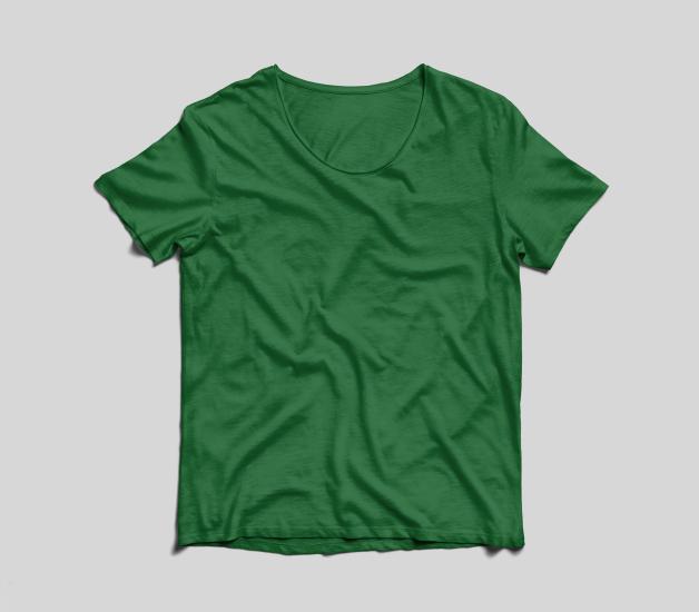 Erkek Basic Bisiklet Yaka Haki T-Shirt