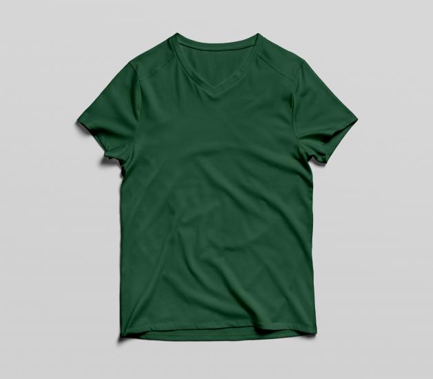 Erkek Basic Haki V Yaka T-Shirt