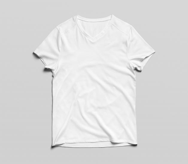 Erkek Basic Beyaz V Taka T-Shirt