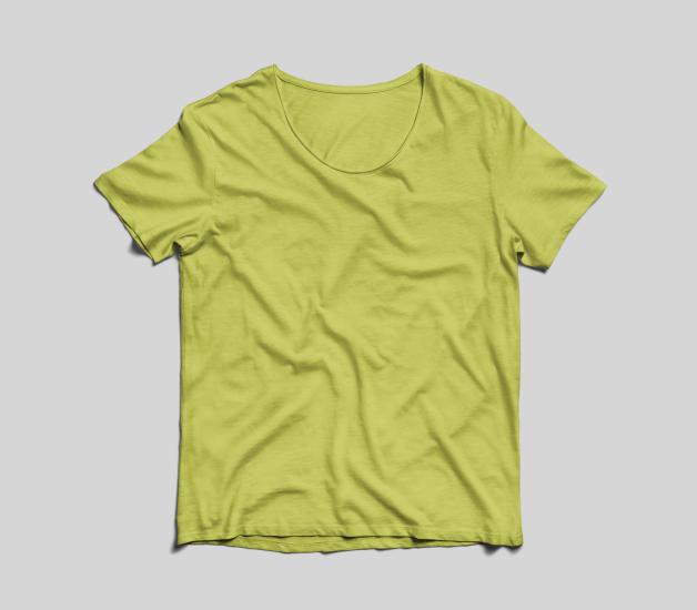 Erkek Basic Bisiklet Yaka Sarı T-Shirt